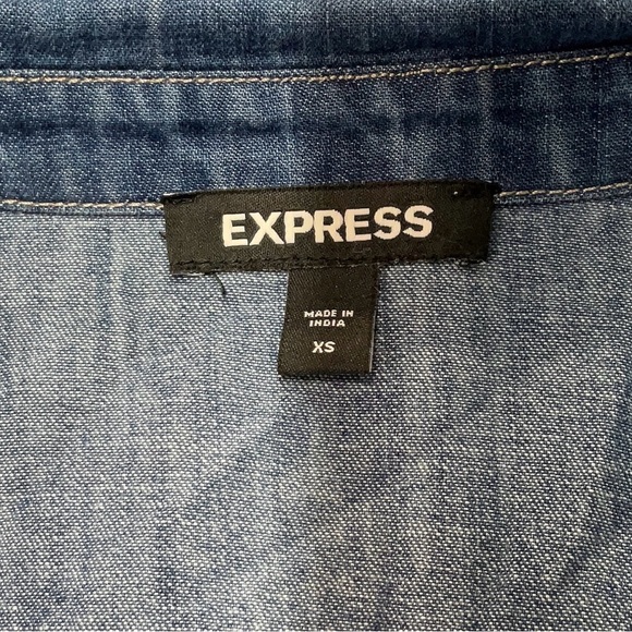 Express Blue Long Sleeve Denim Dress • xs - Picture 3 of 3